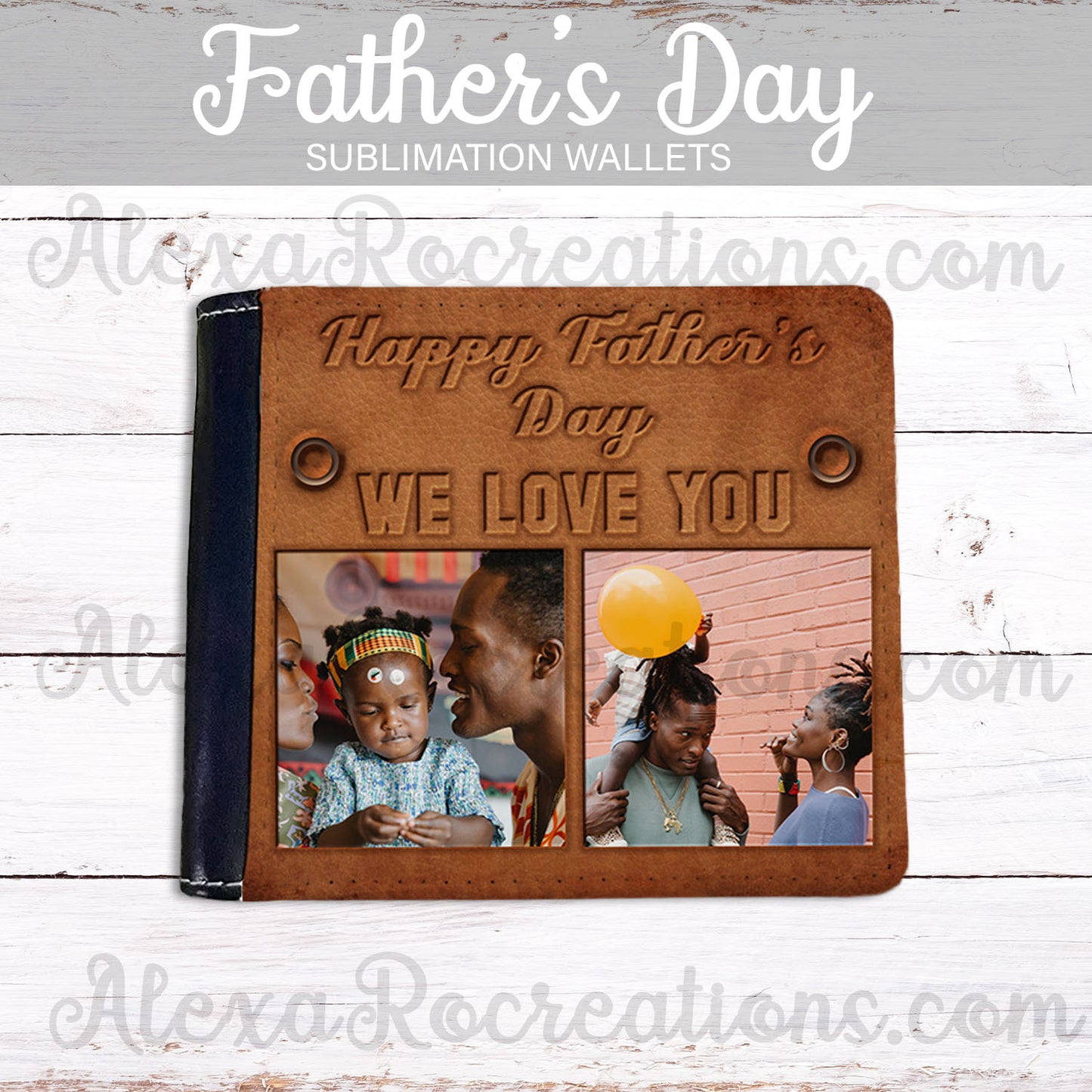 Fathers day Sublimation Wallet templates + Mockups