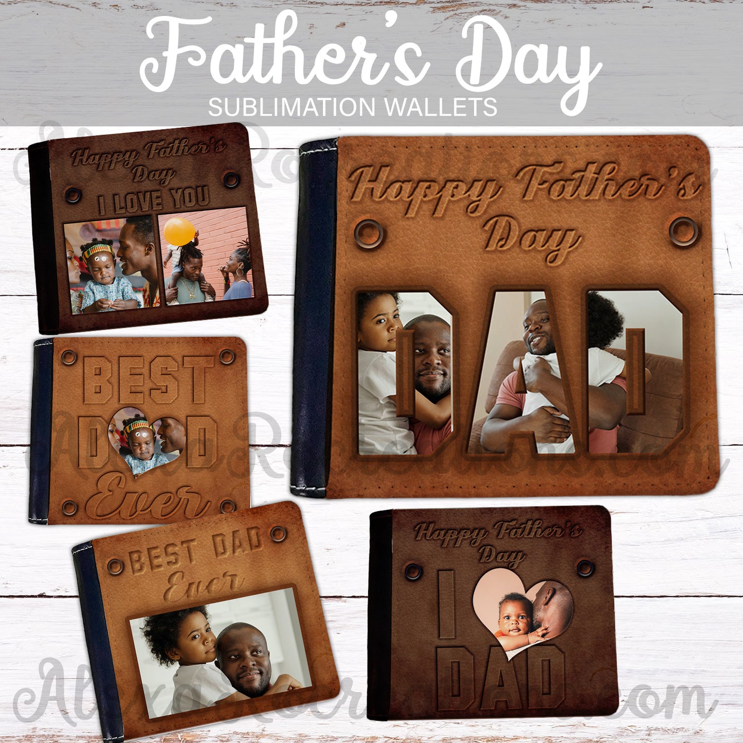 Fathers day Sublimation Wallet templates + Mockups – AlexaRo Creations