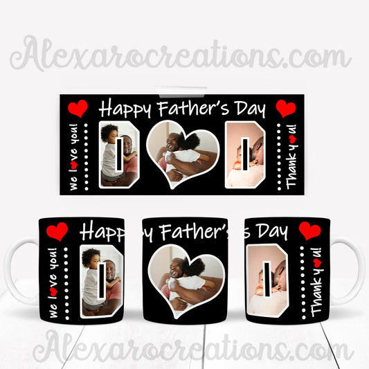 Fathers day Sublimation Mug template + Mockup