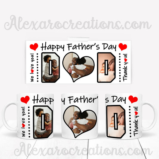 Father's day Sublimation Mug Wrap template + Mockup