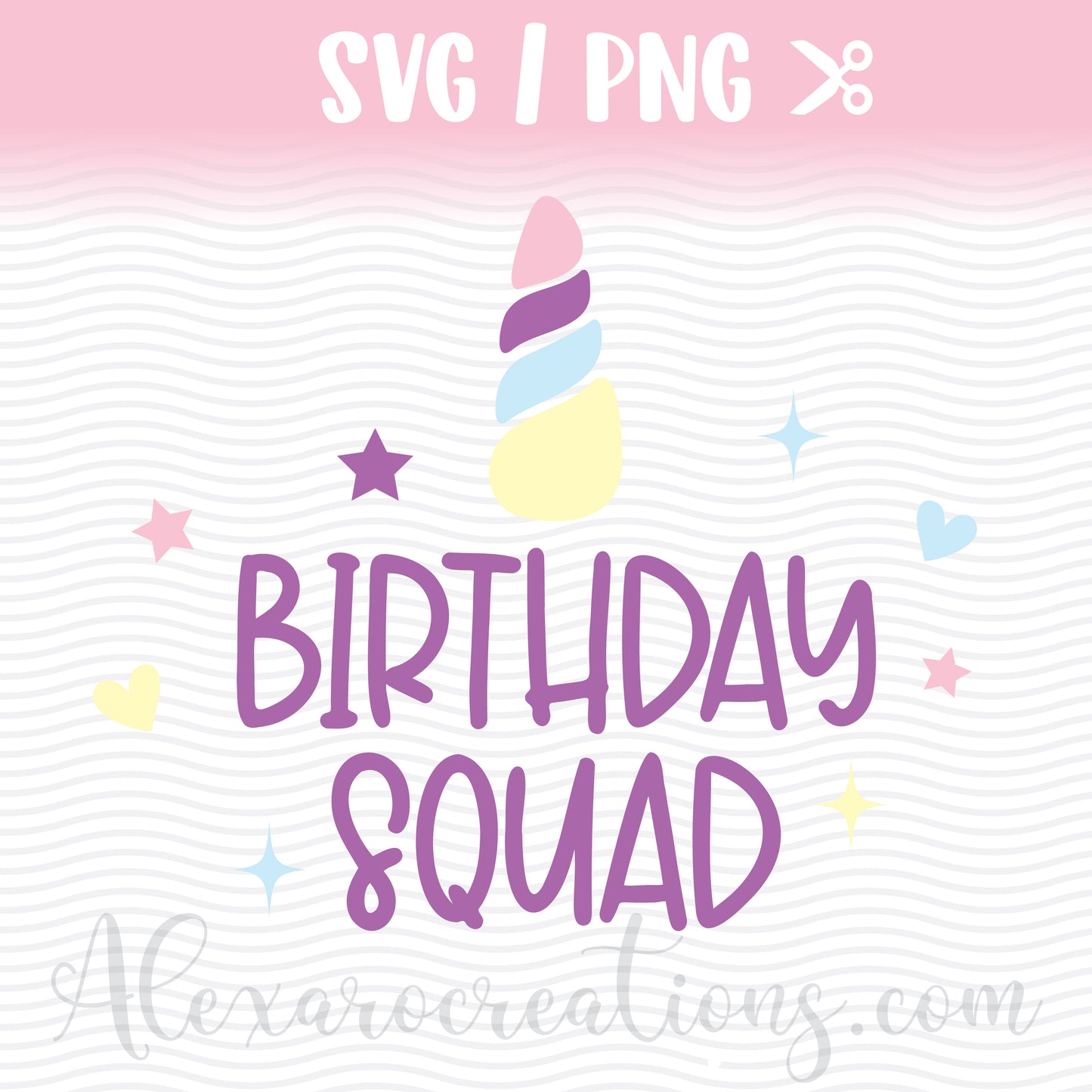 Unicorn Birthday Squad FREE SVG, cutting file