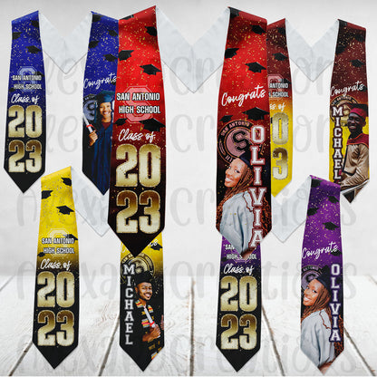 Graduation stoles for sublimation, PNG files + Mockups