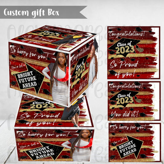 Custom graduation Gift box wraps Easy templates + Mockups