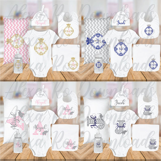 Baby monogram SVG bundle + Mockups