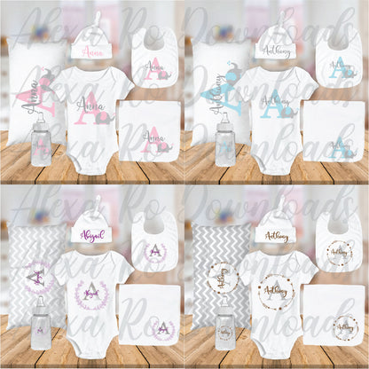 Baby monogram SVG bundle + Mockups