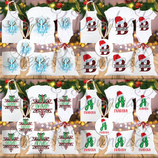 Christmas monogram sublimation Bundle + Mockups