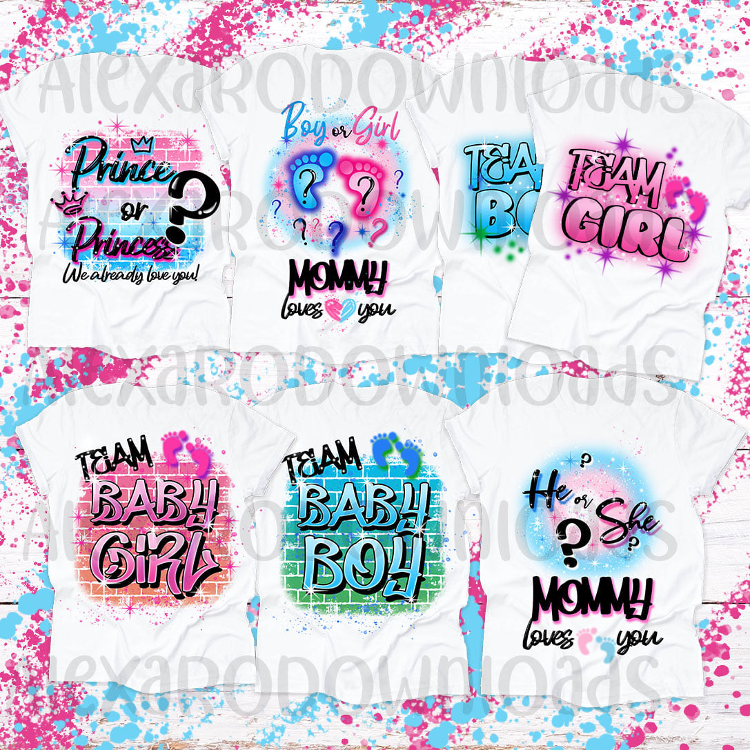 Gender reveal sublimation designs PNG files+ Mockups