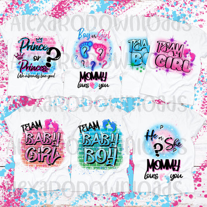 Gender reveal sublimation designs PNG files+ Mockups