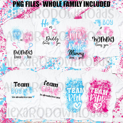 Gender reveal sublimation designs PNG files+ Mockups