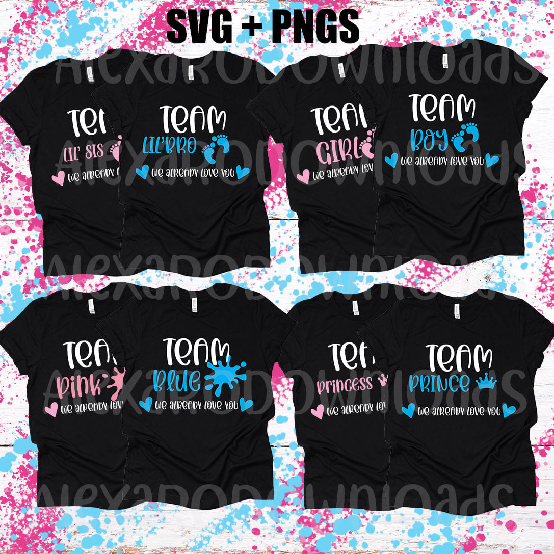 Gender reveal sublimation designs PNG files+ Mockups