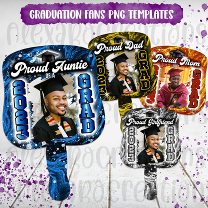 Family graduation Fans PNG templates +Mockups