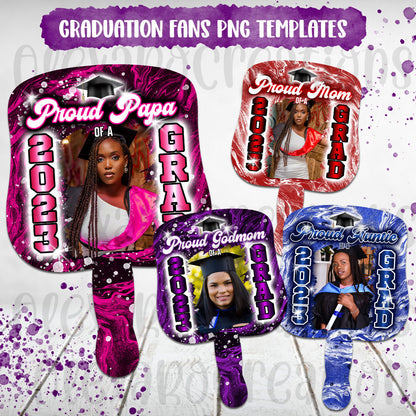 Family graduation Fans PNG templates +Mockups