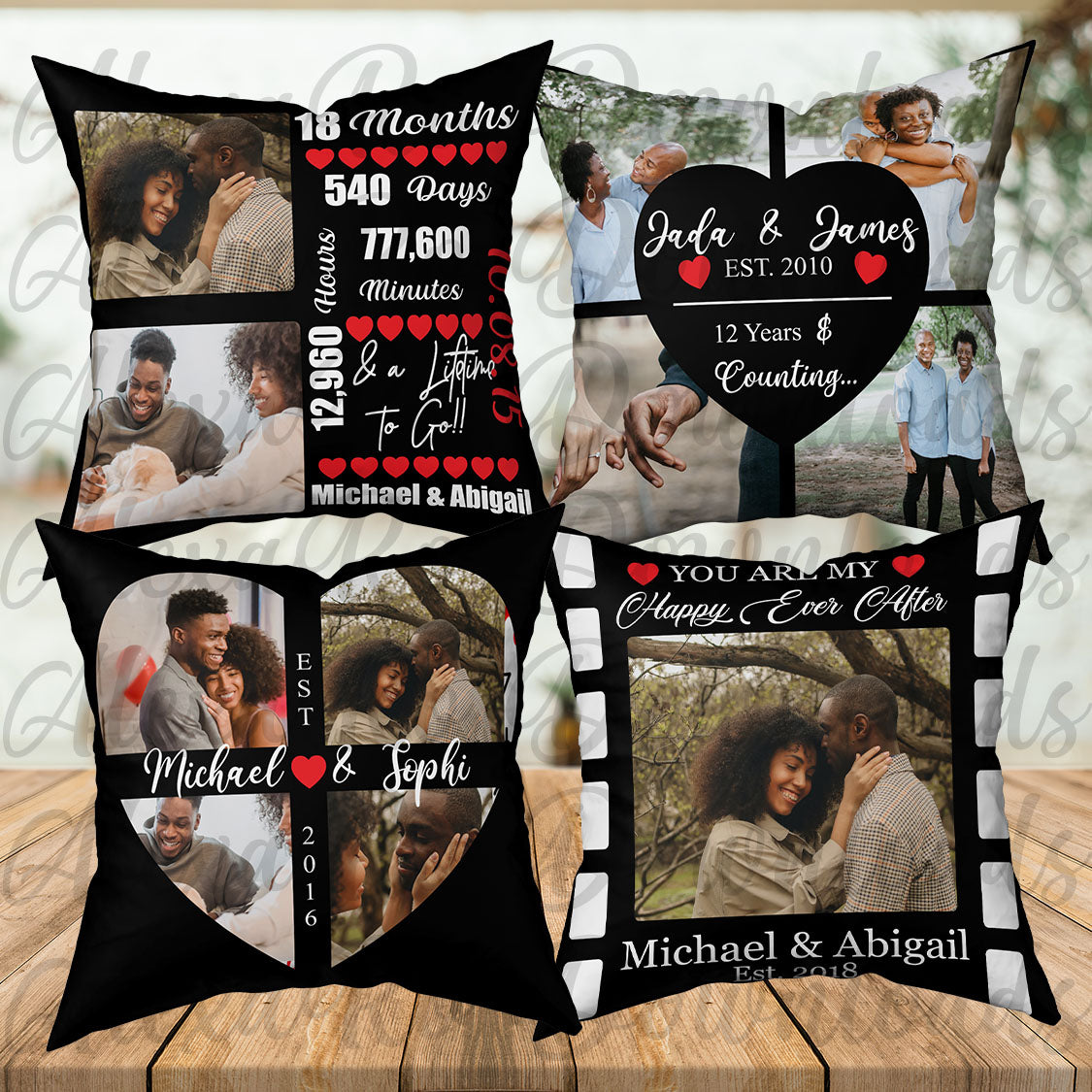 Valentines Day/ Anniversary sublimation pillows, PNG files+