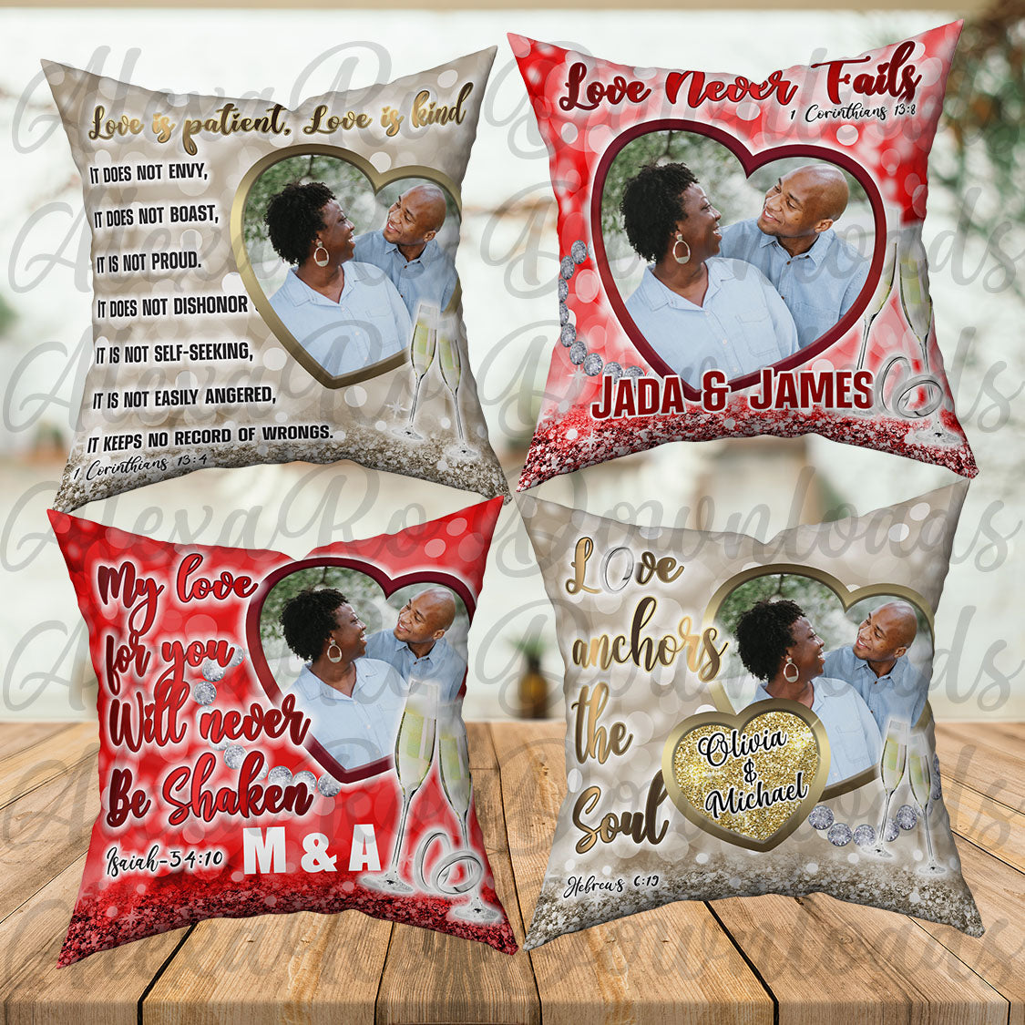 Valentines Day/ Anniversary sublimation pillows, PNG files+